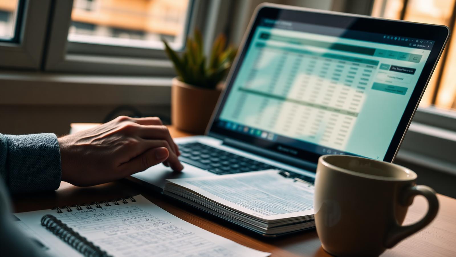 Analista trabalhando em modelo financeiro de valuation